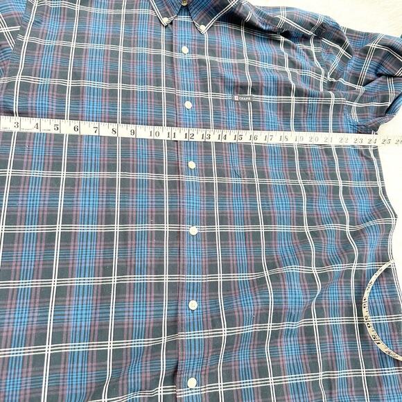 Chaps Men’s Easy Care Navy Blue Plaid Button Down Shirts Lot 3 Sz L - Picture 7 of 10